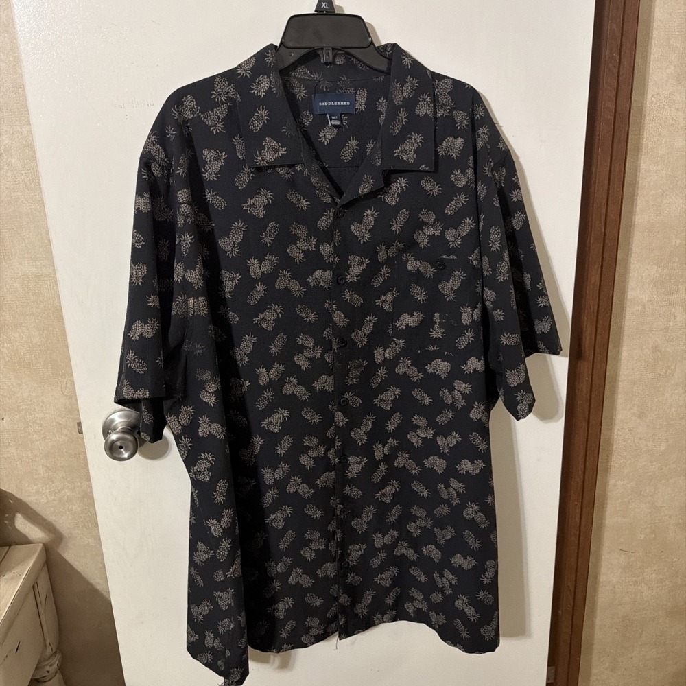 Saddlebred Big Tall Short Sleeves Pineapple 3XLT Casual Shirt Men